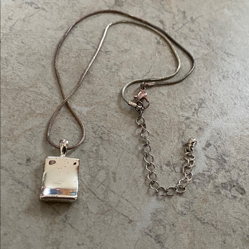 Onyx Rectangular Silver Encased Necklace - image 6